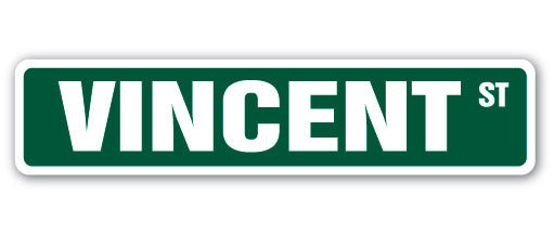 Plaque de rue Vincent en plastique robuste 4 po x 18 po