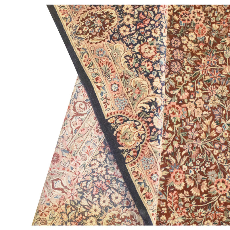 Hand Knotted Wool Area Rug in Navy