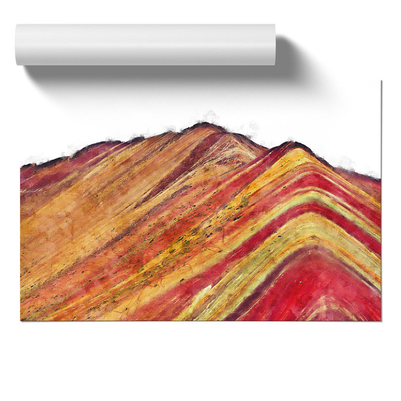 The Rainbow Mountains Of Peru - No Frame Print, 21cm H x 30cm W x 0.1cm D