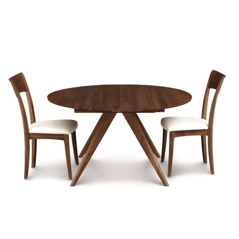 Catalina Round Extension Table, 54" L x 54" W, Natural Walnut