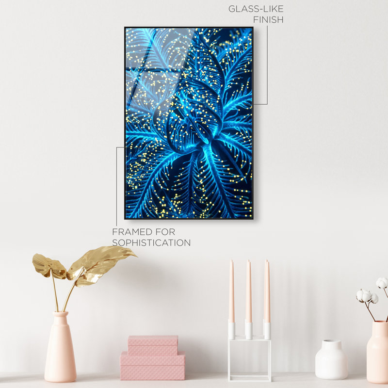 Neon Bloom Print by Oliver Gal, 16"H x 11"W, Black Floater Frame