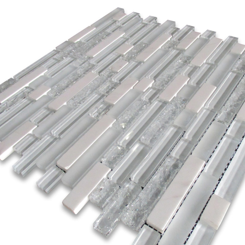 12" x 12" Marble Mosaic Brick Joint Wall & Floor Tile