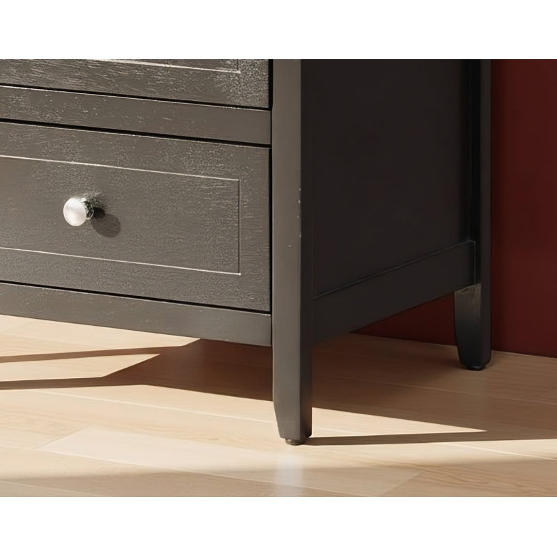Table de chevet 3 tiroirs Lurne noire, Noir