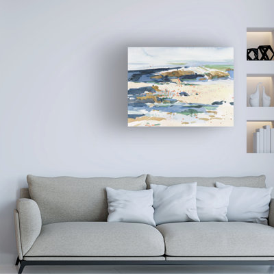 Art mural sur toile tendue - "Shoreline Dreams I" de Melissa Wang, décoration murale pour le salon, la chambre à coucher ou le bureau - 35 x 47