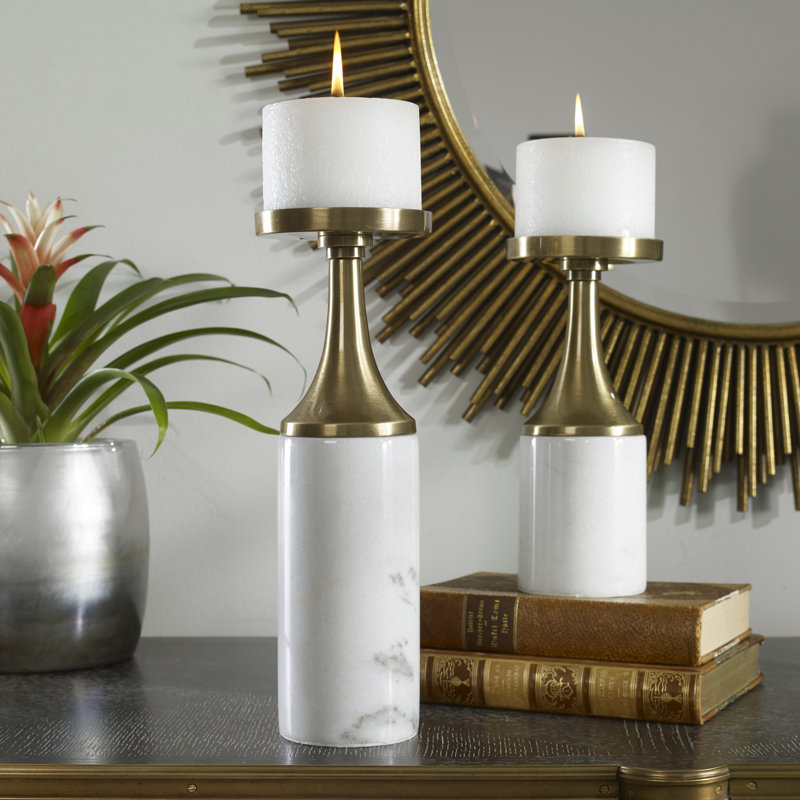 Carryn Tabletop Candlestick with Candle Included