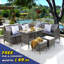 Adidev Rattan Wicker 9 - Person Seating Group with Cushions