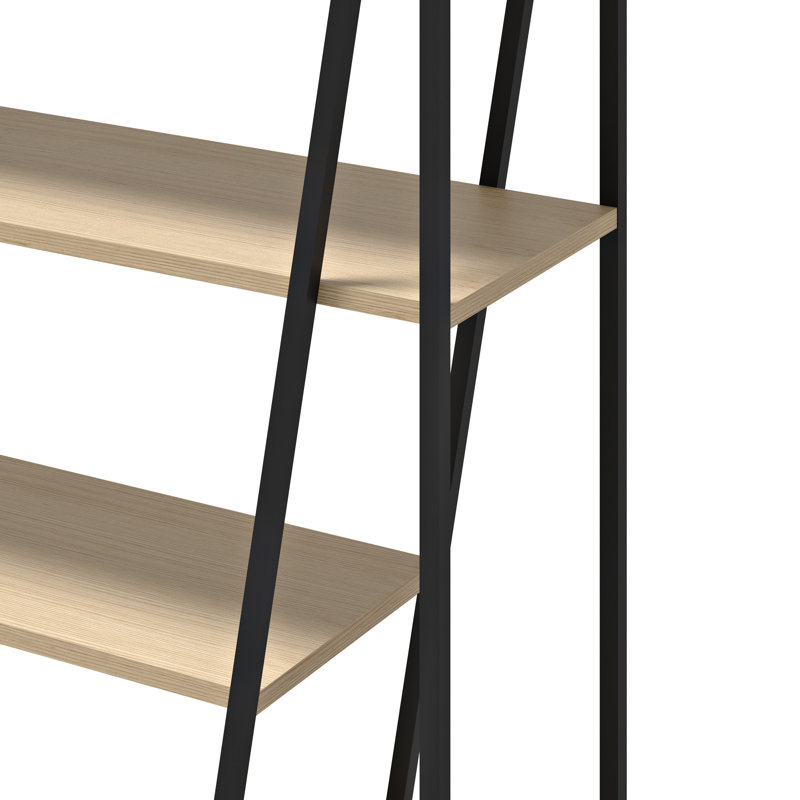 Sharrion 197 cm H x 120 cm W Room Divider Bookcase, Light Oak/Black