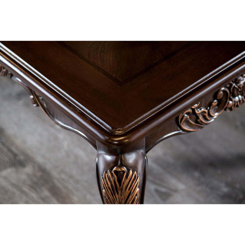 Table basse rectangulaire en cerisier foncé 1Pc avec pieds en bois massif et placage