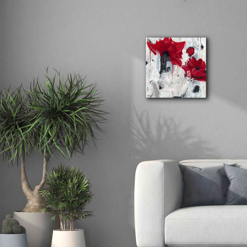 «Poppy Love» par Pamela K. Beer, impression sur toile, H 18 po x l 18 po x P 0,75 po