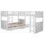 Lit simple superposé avec lit mezzanine attaché et deux tiroirs-1934328729