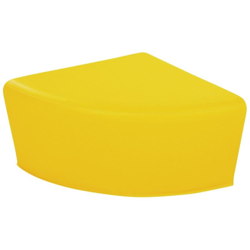 Quadrant Pouffe Basic - Seat Height: 6", Yellow, 10" H x 19" W x 19" D