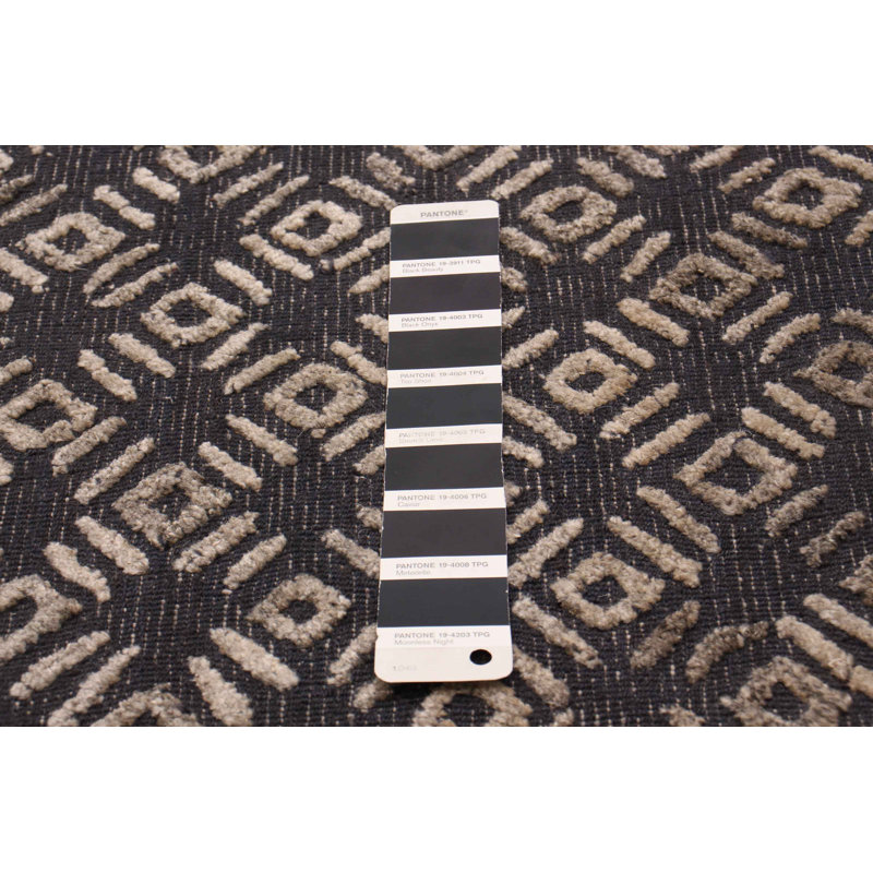 Tapis unique en laine noir kaki clair 5 pi 2 po x 7 pi 5 po Grogan