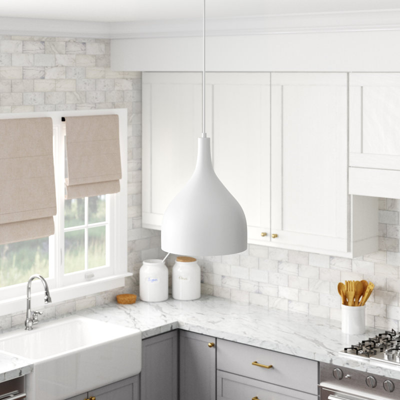 Bellingham 1 - Light Single Pendant, Matte White, 16.38" H x 12" W x 12" D