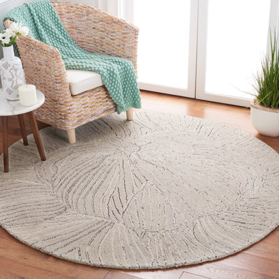 Tapis floral en laine et coton touffeté à la main Metro