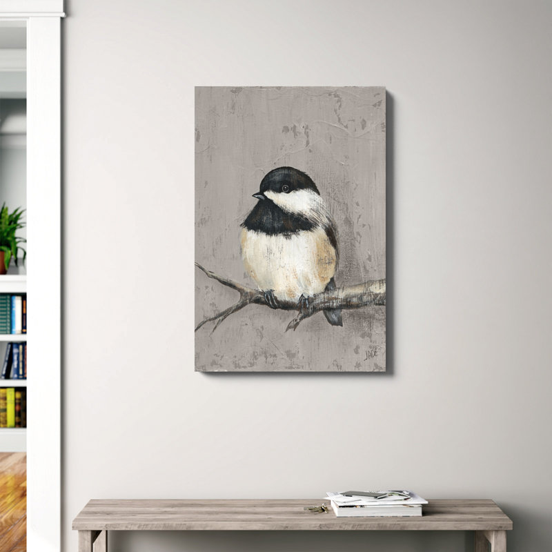 «Winter Bird IV» par Jade Reynolds, reproduction d'art sur toile, H 36 po x l 24 po, Toile tendue