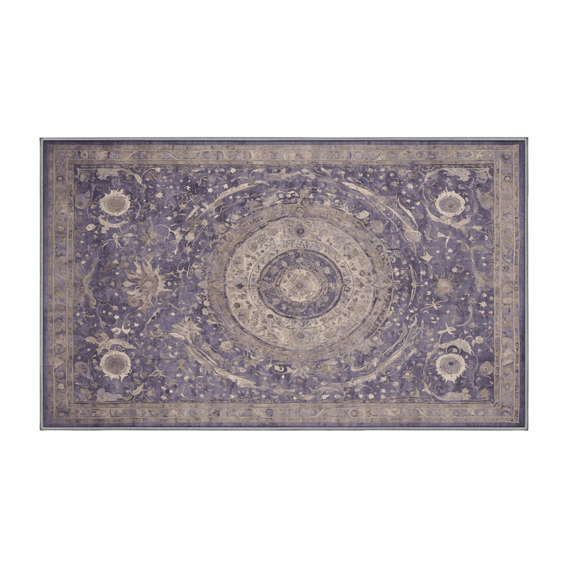 Tapis gris lavable à la machine, Rectangle de 5 pi x 8 pi