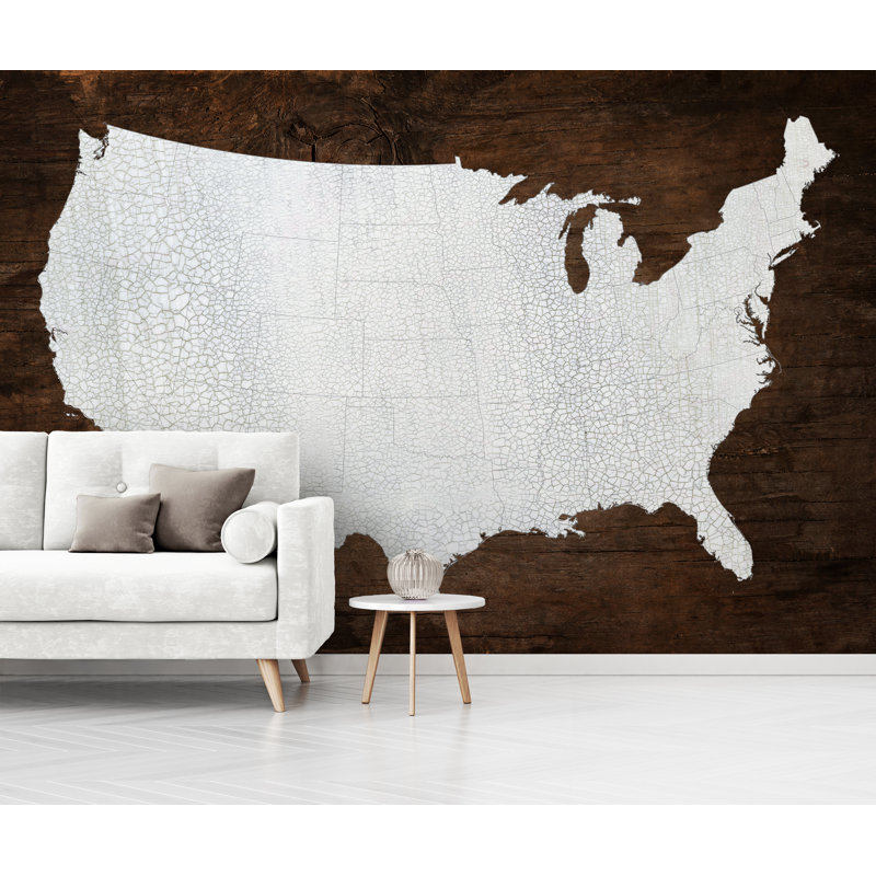 Murale america, l 96 po x L 144 po, Brun