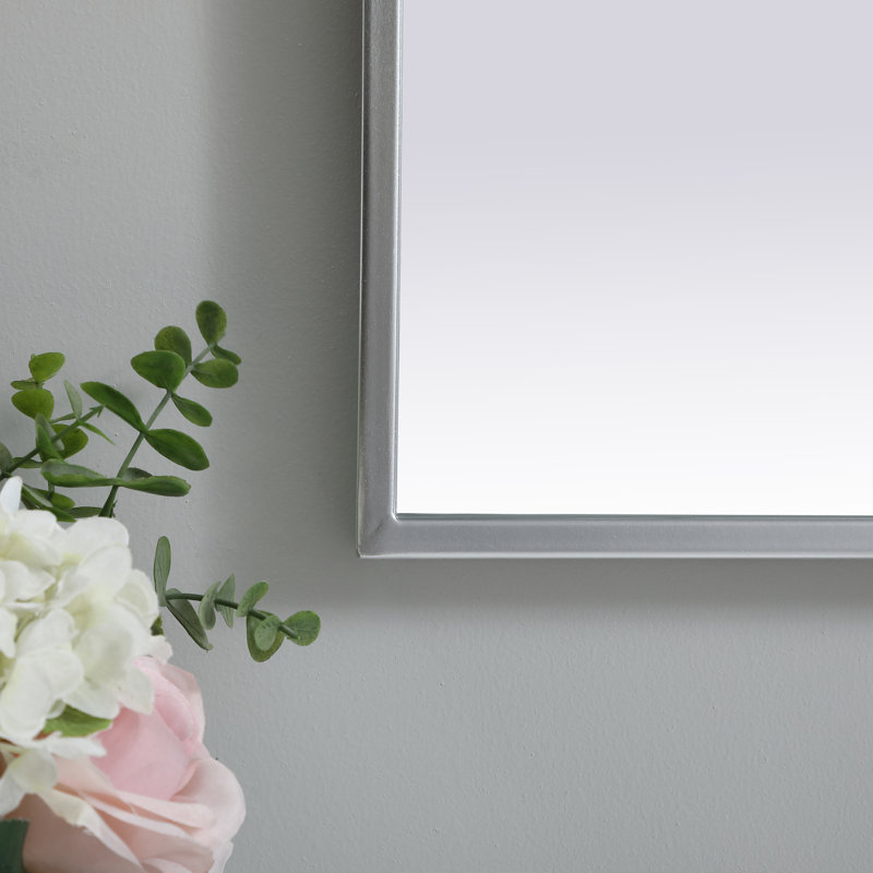 Miroir mural Sabine, Argent, 40 po x 24 po