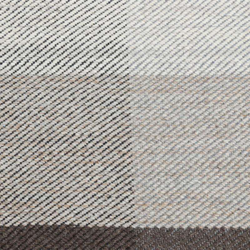 Carrie Hand Knotted Tencel Geometric Area Rug in Brown/Gray/White, Rectangle 5' x 8'