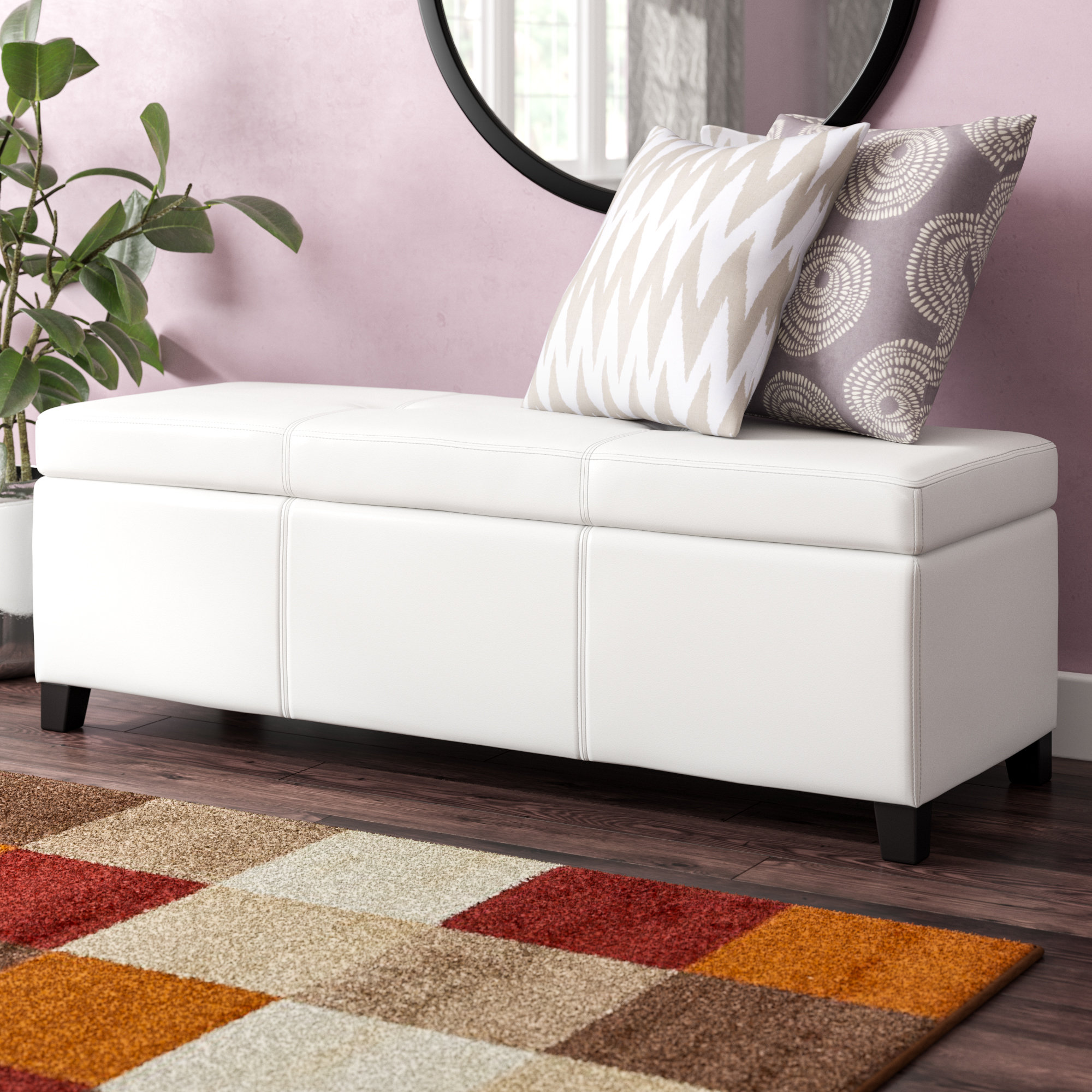 Wade Logan® Carrocci Faux Leather Flip Top Storage Bench Reviews Wayfair