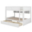 Lit double superposé au dessus d'un lit double avec 2 tiroirs, lit superposé en bois avec armoires de rangement et lumières DEL, aucun sommier nécessaire-500909285