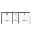 Meuble-lavabo double blanc l 80 po x P 22 po - comptoir en quartz et structure en bois massif à fermeture en douceur pour une utilisation silencieuse 2 armoires 5 tiroirs-1616024366