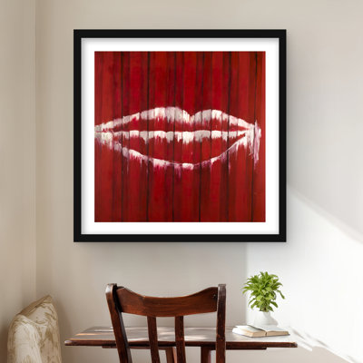 Graffiti Mouth Container Print - Industrial Red Framed Art