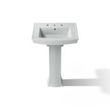 Archer 24" Rectangular Pedestal Bathroom Sink with Widespread Faucet Holes