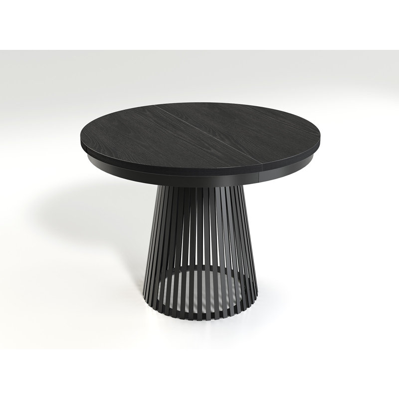 Extendable Metal Base Dining Table, Black Painflow, Black
