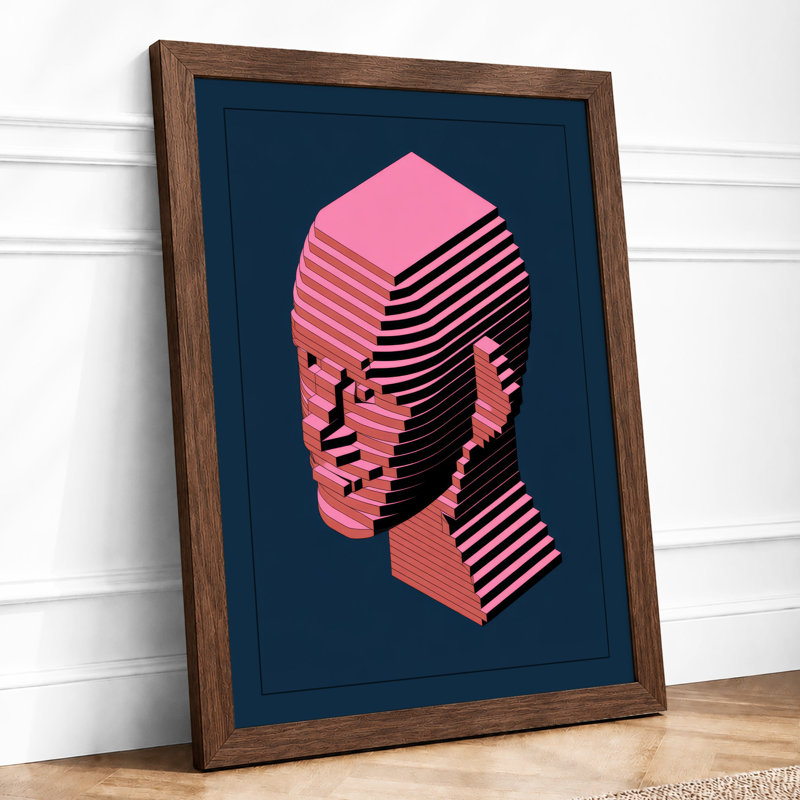 Isometric Head Study Geometric - Print, Walnut, A3 - 42.0 x 29.7 cm