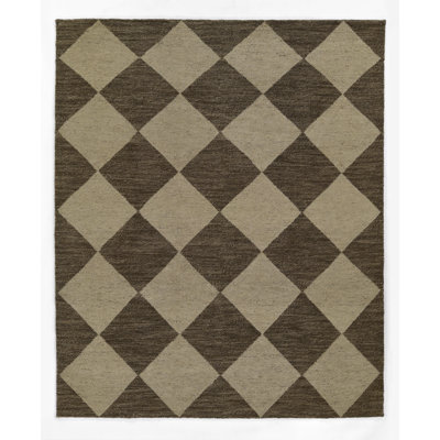 Winnie Wool Geometric Area Rug in Brown/Tan