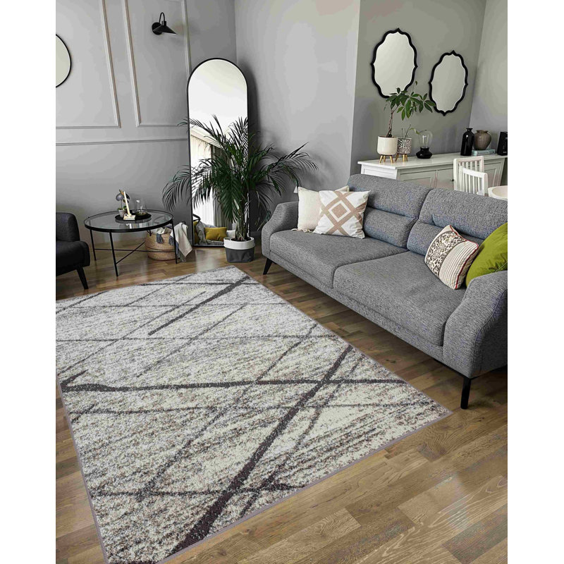 Tapis Menchaca DESIGN 9917 - Gris, Rectangle 5 pi 3 po x 7 pi 7 po