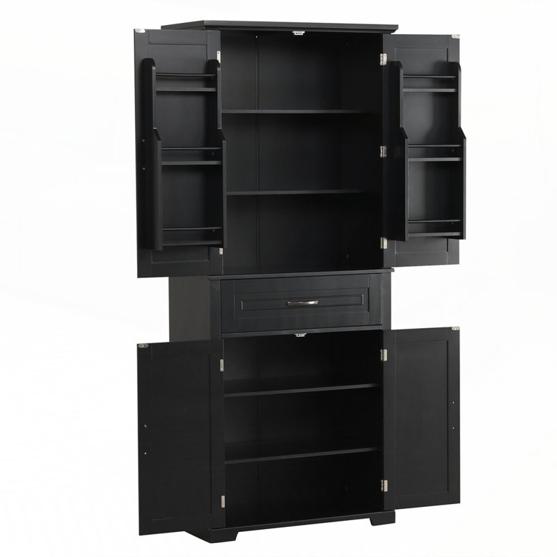 Durable MDF Storage Cabinet with Adjustable Shelf Perfect for Home and Office, Black