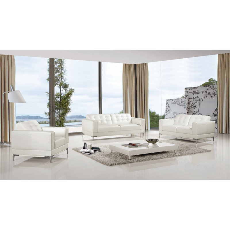 Navya Upholstered Armchair, White Faux Leather