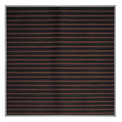 Tapis gris à rayures horizontales lavable à la machine