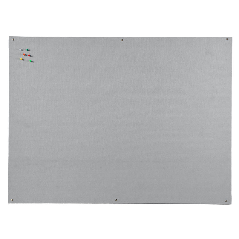Wall Felt Magnetic Medium - 4' - 6' Bulletin Board, Grey, 120cm H x 180cm L x 1.5cm D