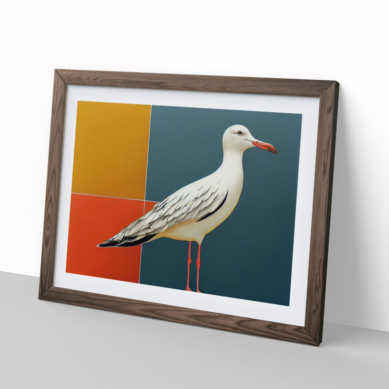 Seagull - Framed Print, 46cm H x 64cm W, Walnut Framed