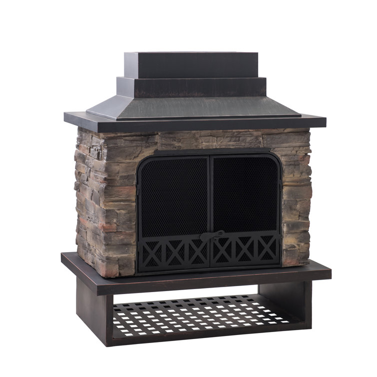 Darby Home Co Pirtle Steel Wood Burning Outdoor Fireplace u0026 Reviews |  Wayfair