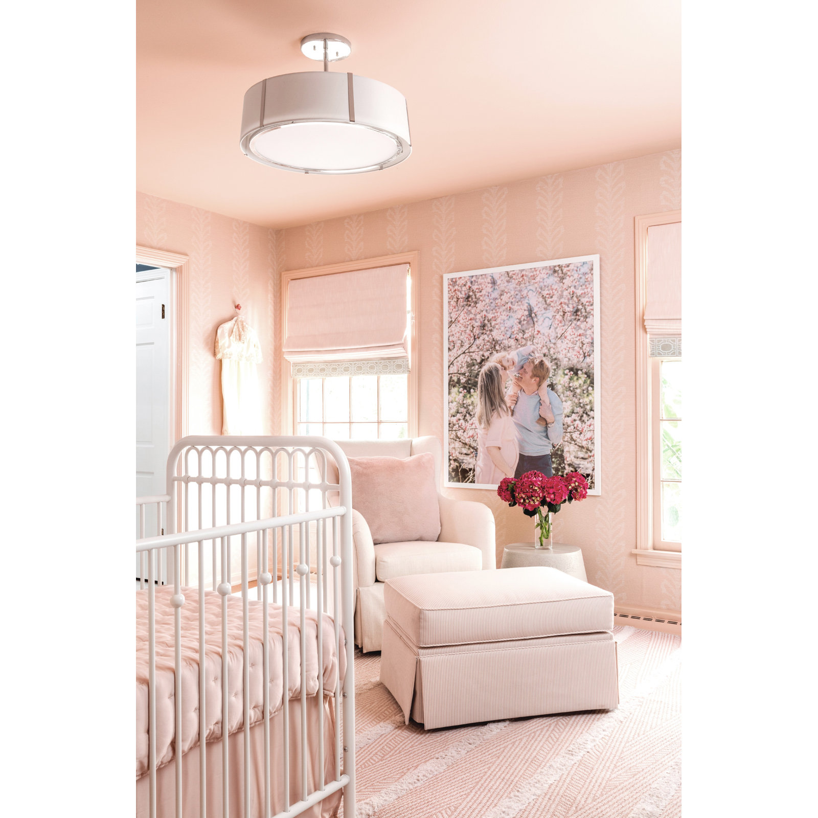 Marietta 6 - Light Dimmable Drum Chandelier, Nickel