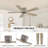 Milan 54inch 6 Solid Wood Blades Dc Motor Indoor Flush Mount Ceiling Fan With Remote, Charcoal Grey-727219486-727219480-727219479