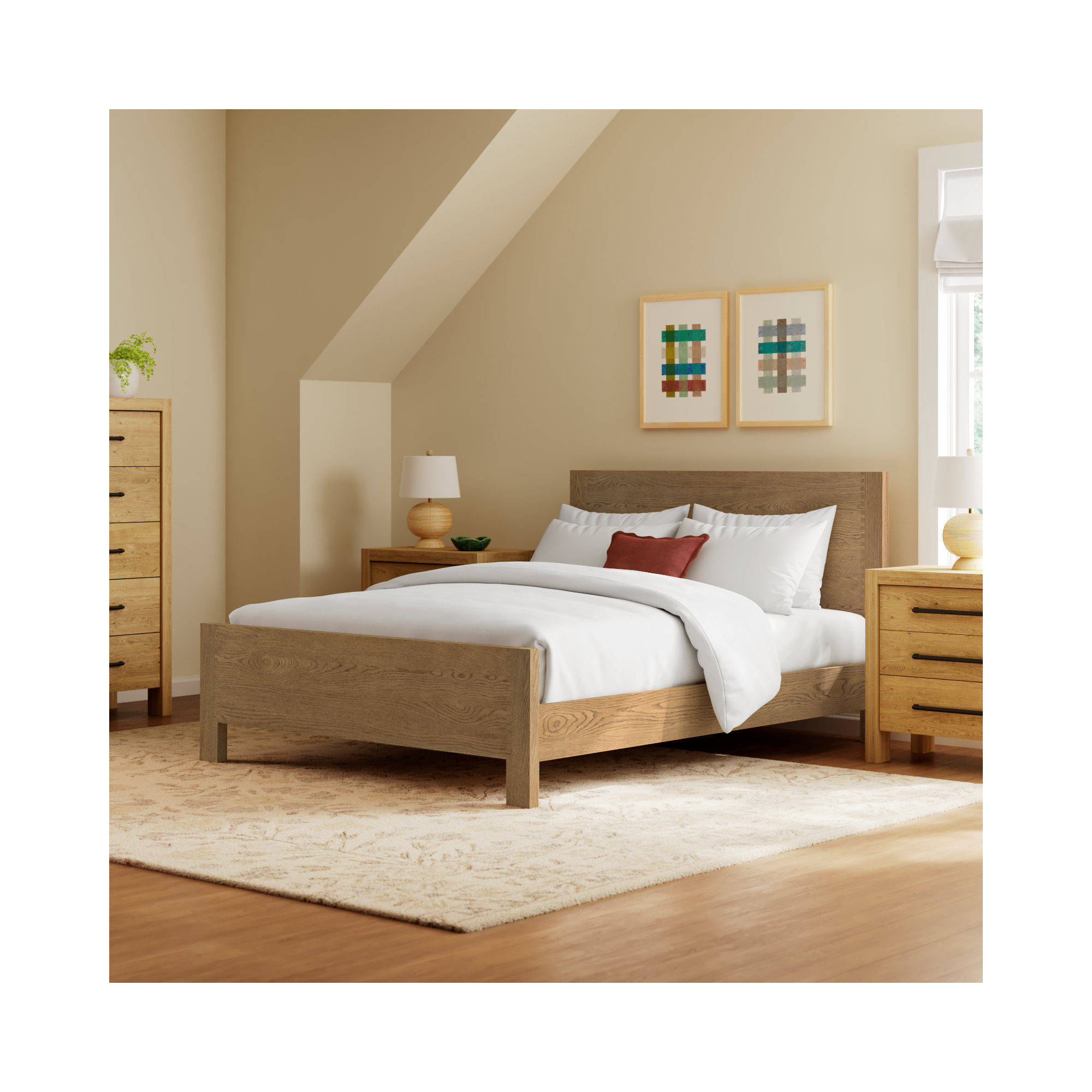 Jesse Solid Wood Bed, Queen
