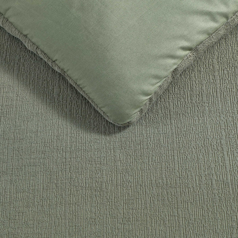 Vera Wang Carved Lines Reversible Duvet Cover Set, Queen Duvet Cover + 2 Standard Shams
