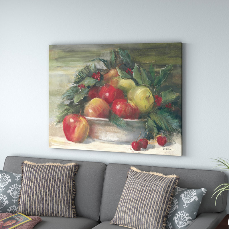 «Apples and Holly» - reproduction, H 36 po x l 48 po x P 1,5 po, Toile