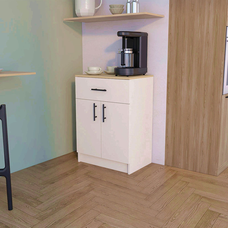 Pantry Cabinet Netal, Kitchen, Ivory / Natural Oak