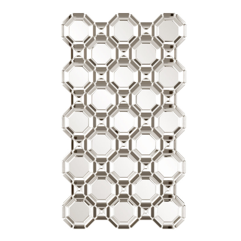 Elegant 75'' Beveled Wood Frame Mosaic Mirror