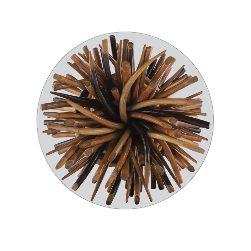 Caribe Glass End Table, Natural