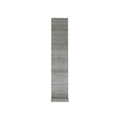 2'7" x 18'4" New Hand Knotted Grey Wool Runner Oriental Rug - MOA10279885