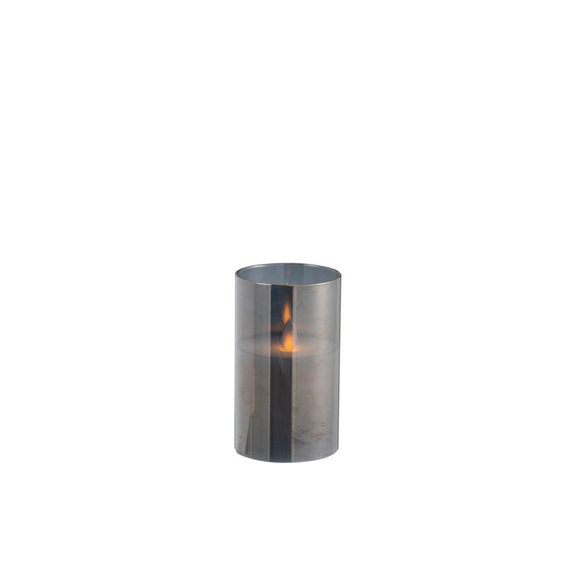 Unscented Jar Candle with Glass Holder, Grey