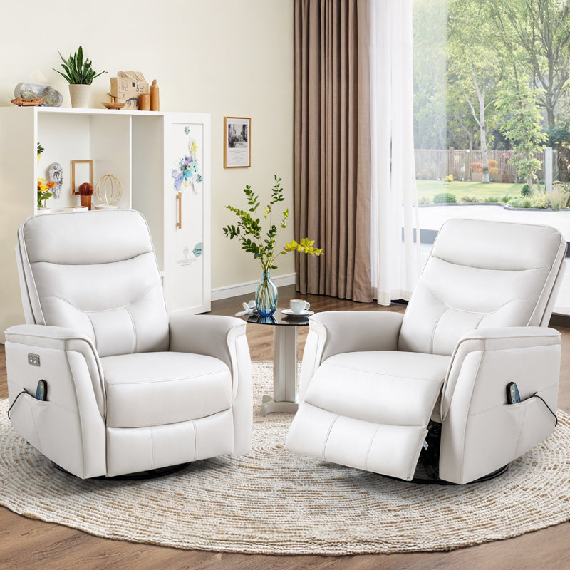 Fauteuil inclinable en similicuir Detine, Beige