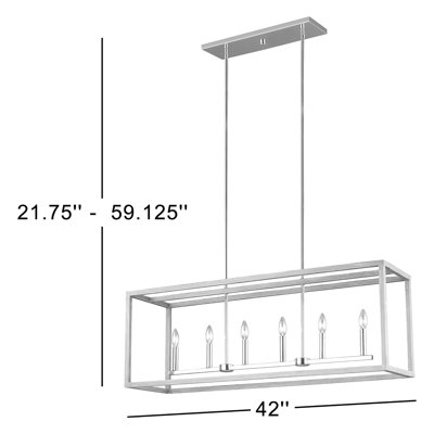 Agawam 6-Light Dimmable Steel Linear Pendant